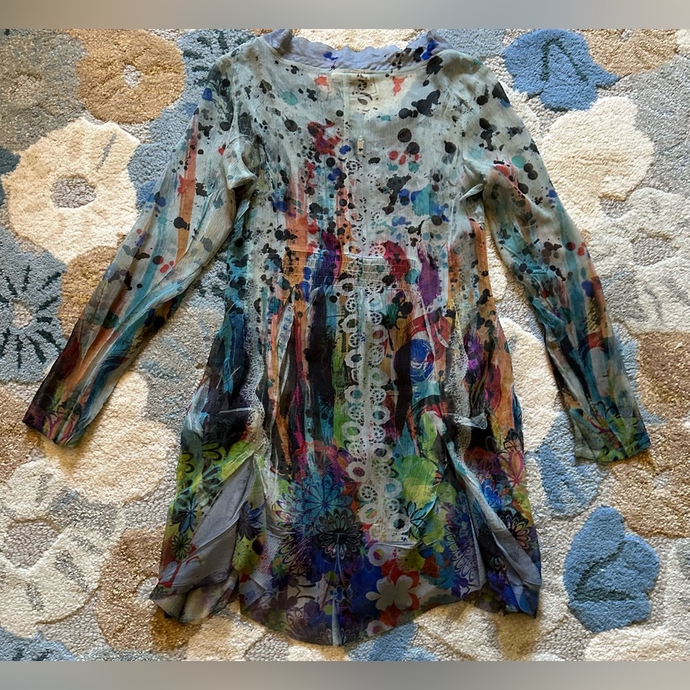 CLEARANCE Anthropologie Multicolor Sheer Top NWOT - Picture 8 of 12